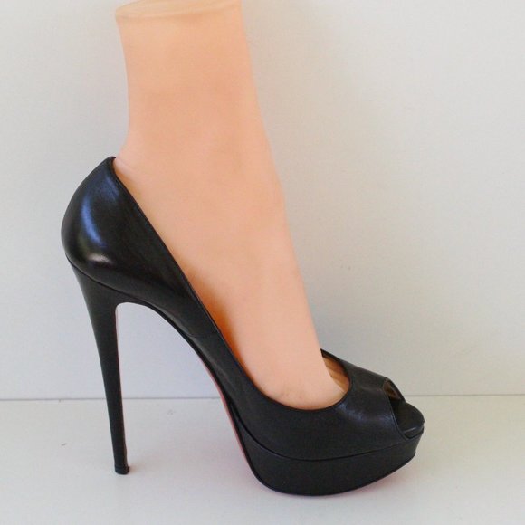 Christian Louboutin Black Lady Peep Leather - Picture 3 of 8